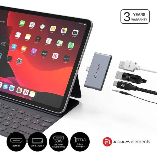 Uag 4-Port Usb-C Hub For Ipad Pro - Gray